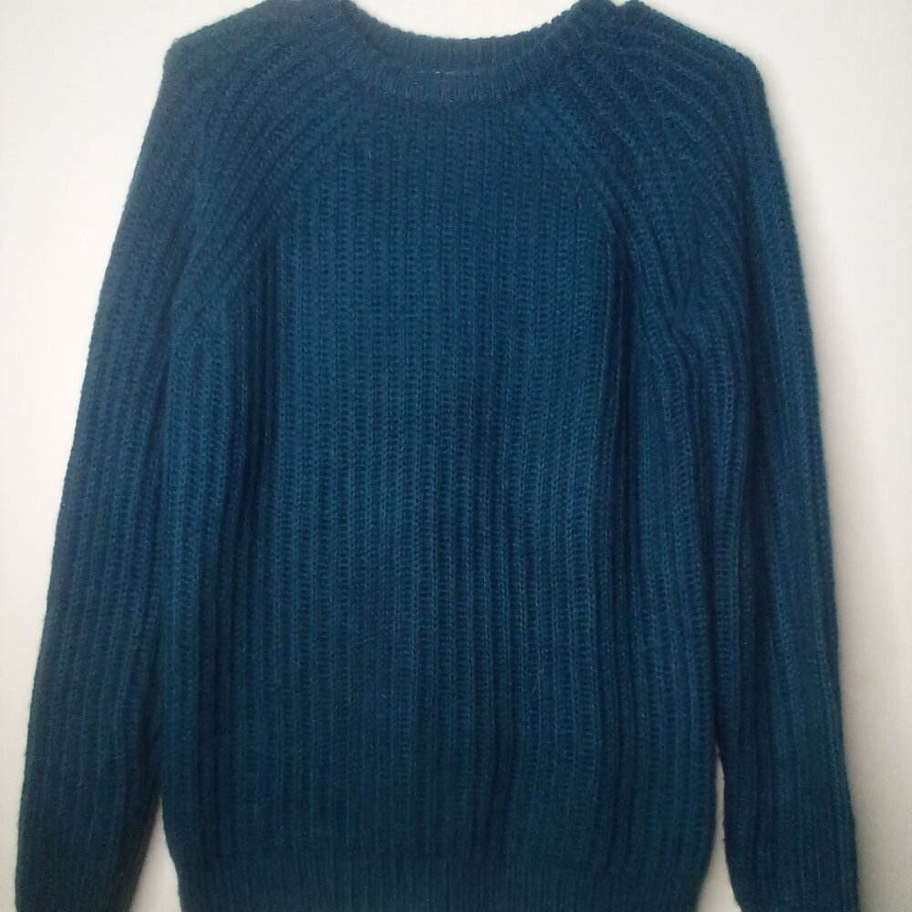 Forever 21 Teal Blue Ribbed Knit Sweater